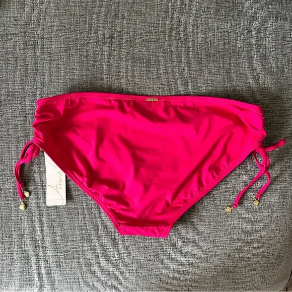 Women's Live In Color Side Tie Swim Bottom Color: Magenta - Picture 7 of 9